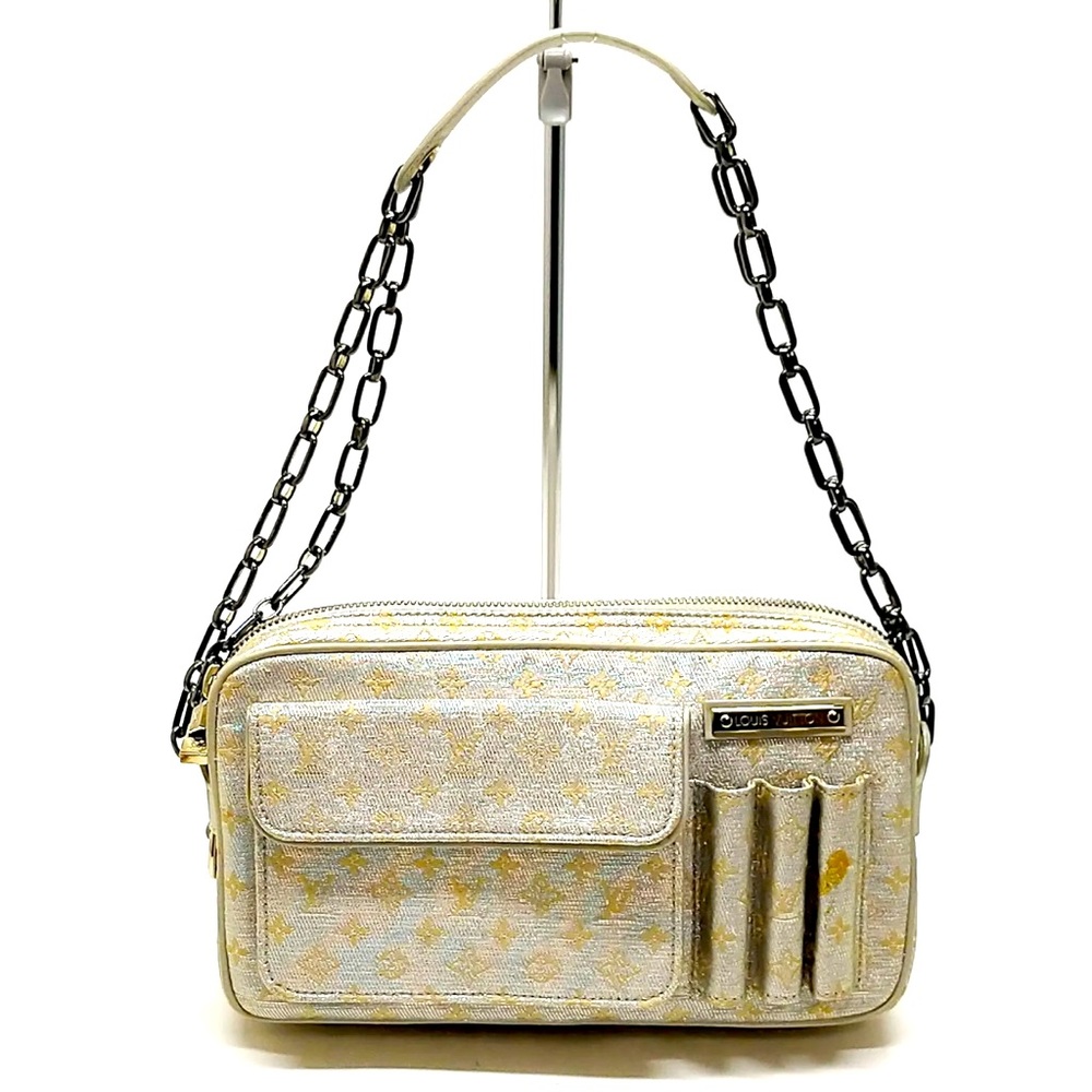 Authentic Louis Vuitton Mini Lin Silver Gold Monogram Bag, Dust Bag Incl.